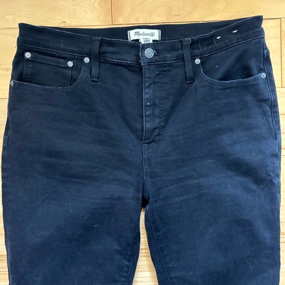 Madewell Kick Out Full Length Jeans Womens Size 31 Black Denim Goth Emo Dark - Picture 2 of 7